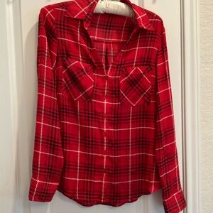 Express Portofino plaid blouse XS Like New